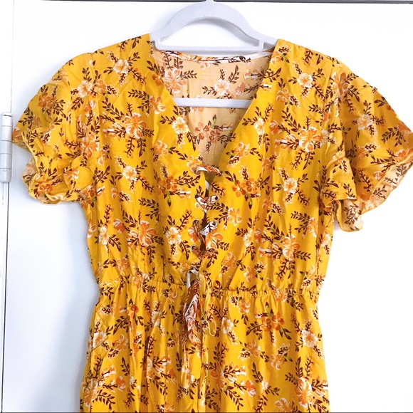 🌼 YELLOW BOHO FLORAL MAXI DRESS! - Picture 7 of 10